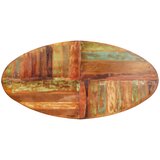  Blagovaonski stol ovalni 200x100x75 cm masivno obnovljeno drvo | shoptok.hr