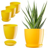 KADAX Pokrov za cvetlični lonček 18 cm Stojalo za rože s krožnikom rumene barve, plastika, 3 kosi, (5000353132) | Shoptok.si