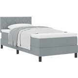 vidaXL Postelja s spodnjim vzmetenjem z vzmetnico svetlo siva 90x190 cm tkanina | Shoptok.si