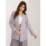 Fashion Hunters Grey women's blazer with appliqués