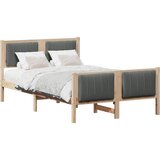  Okvir kreveta smeđe i tamnosivo 120 x 190 cm Masivna borovina | shoptok.hr