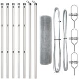 vidaXL Varjena žična ograja z 7 stebri 0.6x10 m Galvanizirano jeklo, (22085664) | Shoptok.si