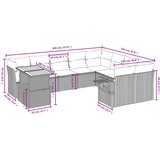  10-dijelni set vrtnih sofa od poliratana s jastucima sivi | shoptok.hr