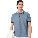 Lacoste Classic Fit Monogram Jacquard Polo Shirt Blue Plava | shoptok.hr