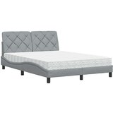 vidaXL Krevet s madracem svjetlosivi 140x200 cm od tkanine | shoptok.hr