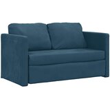  Podni kauč na razvlačenje 2-u-1 plavi 122x204x55 cm baršunasti | Eponuda.com