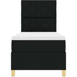 Box Postelja z vzmetnico z vzglavjem Črna 80 x 200 cm blago, (5000128392) | Shoptok.si