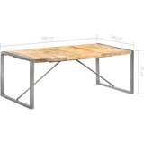  Blagovaonski stol 200x100x75 cm od masivnog grubog drva manga | shoptok.hr