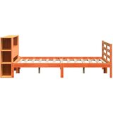 vidaXL Knjižna postelja brez vzmetnice vošč. rjava 135x190 cm borovina | Shoptok.si