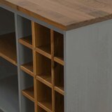  Vinska omara HALDEN s stojali za vino in drsnimi vrati Siva bor, (22136059) | Shoptok.si