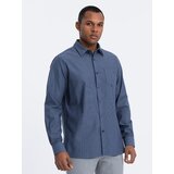 Ombre Men's cotton shirt with pocket REGULAR FIT - blue | Eponuda.ba