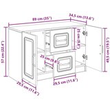  Strani šal Bela visok sijaj 89 x 34,5 x 57 cm Inženirski les, (5000217835) | Shoptok.si