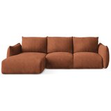 Makamii Sklopiva kutna garnitura od šenila boja terakote (s lijevim kutom/s ležaljkom) Leila – | shoptok.hr