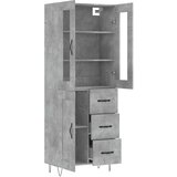 vidaXL Visoka komoda betonsko siva 69,5x34x180 cm inženirski les | Shoptok.si