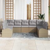  Sjedeća garnitura za vrt 9 kom. Bež i svijetlo siva poliratan 289 x 179 x 85 cm | shoptok.hr