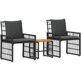  Set vanjskog namještaja 3 pcs Crna i tamno siva | shoptok.hr
