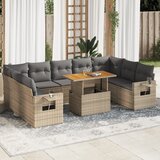 vidaXL 10-dijelni set vrtnih sofa s jastucima bež od poliratana | shoptok.hr