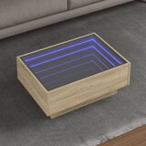 vidaXL Stolić za kavu LED boja hrasta 70x50x30 cm konstruirano drvo Cijene