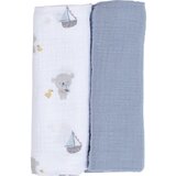 Bubaba by FreeON tetra pelena muslin 2/1 brodić blue 70x70 cm blue | shoptok.hr