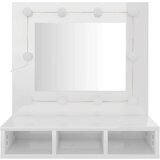 Ormarić s ogledalom i LED svjetlima sjajni bijeli 60x31 5x62 cm | shoptok.hr