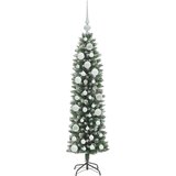vidaXL Umetno vitko božično drevo med 150 LED Zelena in bela 120 cm | Shoptok.si