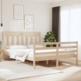 Maison Chic Posteljni okvir - Dvoposteljna postelja - Zakonska postelja iz trdnega lesa 140x190 cm-J14560, (21764886) | Shoptok.si
