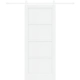 vidaXL Drsna vrata s kompletom Bele 83x202 cm Masivna lesena borovina, Notranja vrata 'ORKDAL'Bela 83x202x4 cm Masivna lesena borovina | Shoptok.si