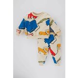 Defacto Baby Boy Animal Printed Sweatshirt Sweatpants 2 Piece Set Cene