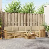  Set vanjskih sofa 7 kom. Bijela i bež Poliester 59 x 59 x 37 cm | shoptok.hr