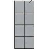  Zid za walk-in tuš Crna 80 x 195 cm Staklo otporno na udarce | shoptok.hr