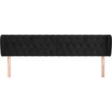  Uzglavlje s ušima crno 203x23x78/88 cm baršunasto | shoptok.hr