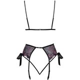 Kissable rožnat in vijoličen komplet z izvezenim modrčkom (črn) - L/XL | Shoptok.si