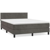  Box spring postelja z vzmetnico temno siva 140x200 cm žamet, (20791230) | Shoptok.si