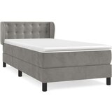 Box spring krevet s madracem svjetlosivi 80 x 200 cm baršunasti | shoptok.hr