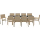  11 delni vrtni jedilni set bež poli ratan, (22015535) | Shoptok.si