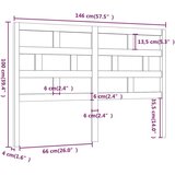  Posteljno vzglavje sivo 146x4x100 cm trdna borovina, (20645946) | Shoptok.si
