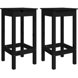  Barske stolice 2 kom crne 40 x 40 x 78 cm od masivne borovine | shoptok.hr