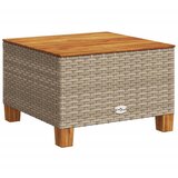  Vrtni stol bež 55 x 55 x 36 cm od poliratana i bagremovog drva | shoptok.hr
