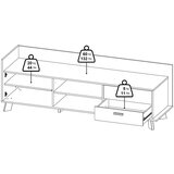 Tvilum Bijela/u prirodnoj boji TV komoda u dekoru hrasta 182x62x51 cm Ikast – | shoptok.hr