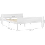 vidaXL Posteljni okvir trdna borovina bele barve 120x200 cm | Shoptok.si