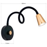Orion prigušiva fleksibilna zidna lampica dotty 1xGU10/10W/230V crna/mesing | Eponuda.com