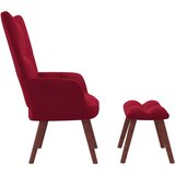  Stol za sproščanje s stolčkom vinsko rdeč žamet, (20957440) | Shoptok.si