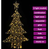 vidaXL Božično drevo med 120 LED Toplo bela 120 cm Ratan | Shoptok.si