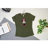 minnie mouse strukirana majica maslinasta