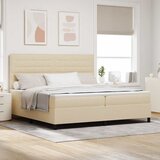  Krevet s opruga kutije s madracem Krema 200 x 200 cm tkanina | shoptok.hr