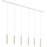 QAZQA Modern railsysteem met 6 hanglampen wit 1-fase - Slimline Keno Cene