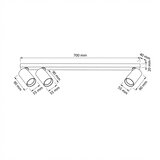 Brilagi Spot svetiljka SELE LONG 3xGU10/30W/230V crna | Eponuda.com
