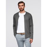 Ombre Men's plain zip sweater - graphite Cene