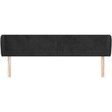 vidaXL Vzglavje z ušesi črn 183x23x78/88 cm žamet | Shoptok.si