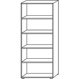 eurokraft pro NICOLA - Pisarniški regal, 4 police, VxŠxG 1880 x 800 x 330 mm, svetlo siv | Shoptok.si
